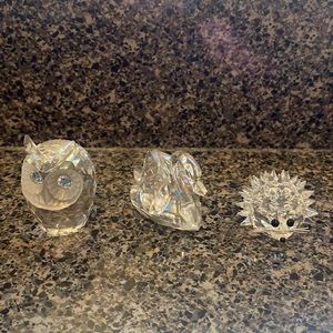 Swarovski Crystals, Swann, owl, porcupine